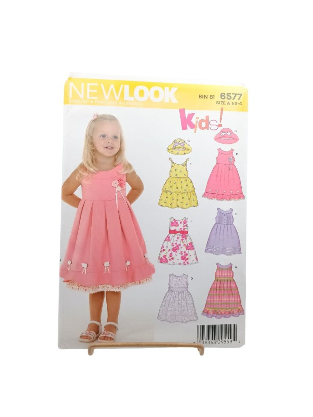 UNCUT New Look Kids Sewing Pattern 6577 Toddler Dresses Size 1/2-4 Includes 19 P